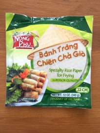 Specialty rice paper for frying